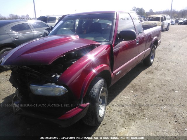 1GCCS19H338281299 - 2003 CHEVROLET S TRUCK S10 RED photo 2