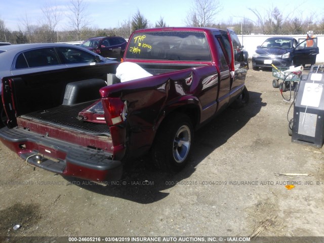 1GCCS19H338281299 - 2003 CHEVROLET S TRUCK S10 RED photo 4