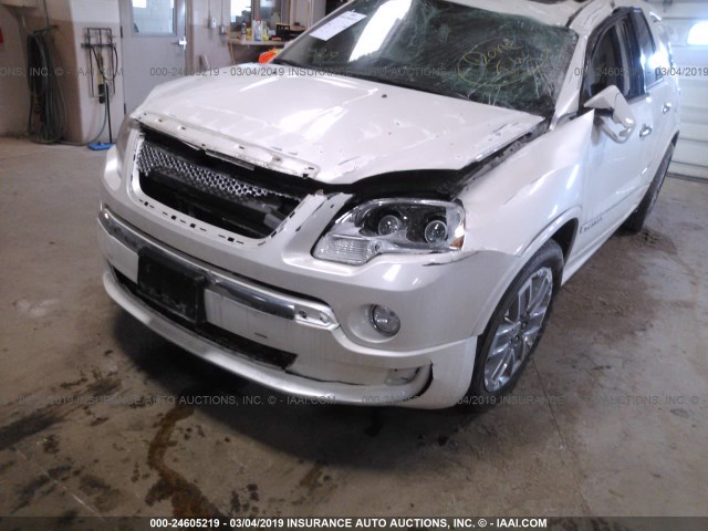 1GKKVTED0BJ362676 - 2011 GMC ACADIA DENALI WHITE photo 6