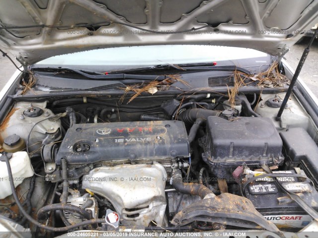 4T1BE32K42U608217 - 2002 TOYOTA CAMRY LE/XLE/SE SILVER photo 10