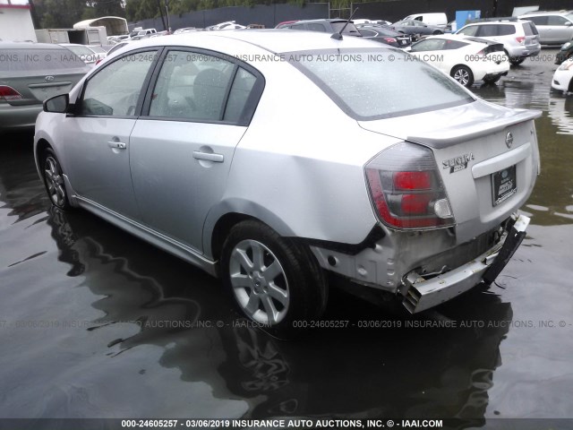 3N1AB6AP9BL663606 - 2011 NISSAN SENTRA 2.0/2.0S/SR/2.0SL SILVER photo 3