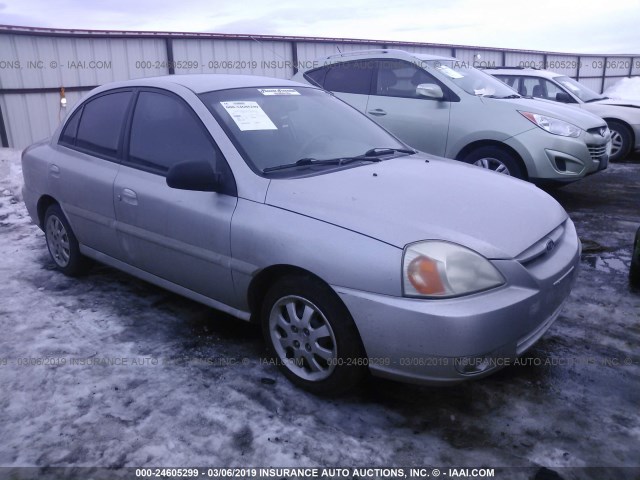 KNADC125946343168 - 2004 KIA RIO SILVER photo 1