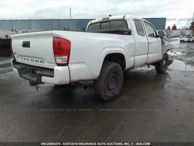 5TFSX5EN5HX053804 - 2017 TOYOTA TACOMA ACCESS CAB/SR/SR5 WHITE photo 4