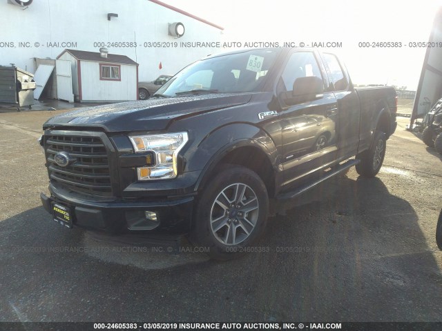 1FTEX1CP4HKD89354 - 2017 FORD F150 SUPER CAB BLACK photo 2