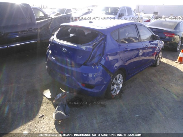 KMHCU5AE3CU047072 - 2012 HYUNDAI ACCENT GLS/GS/SE BLUE photo 4