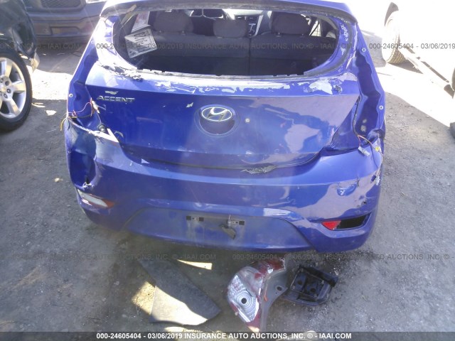 KMHCU5AE3CU047072 - 2012 HYUNDAI ACCENT GLS/GS/SE BLUE photo 6