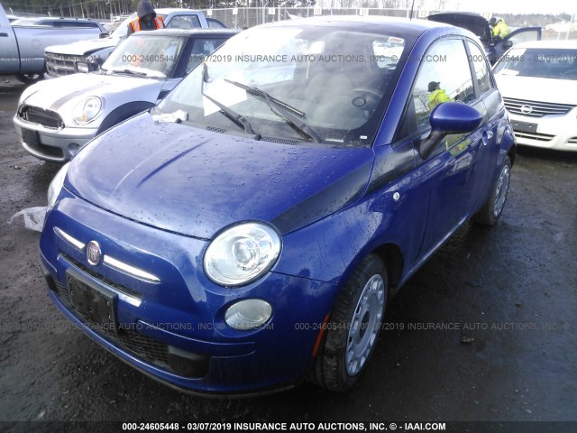 3C3CFFAR3CT270430 - 2012 FIAT 500 POP BLUE photo 2