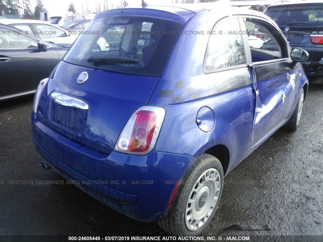 3C3CFFAR3CT270430 - 2012 FIAT 500 POP BLUE photo 4