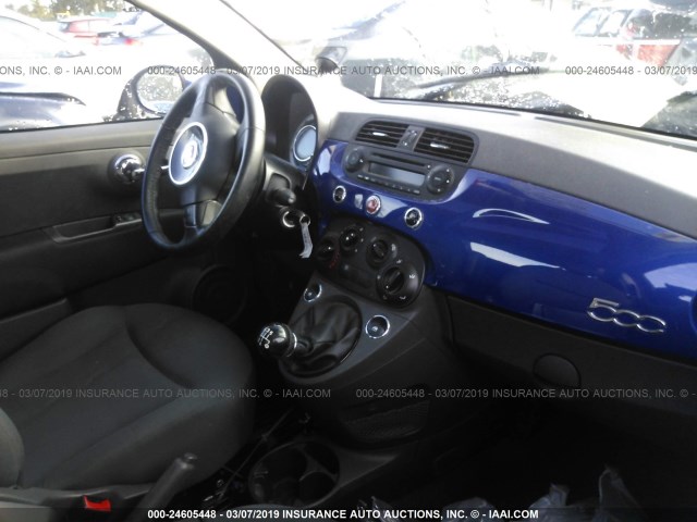 3C3CFFAR3CT270430 - 2012 FIAT 500 POP BLUE photo 5