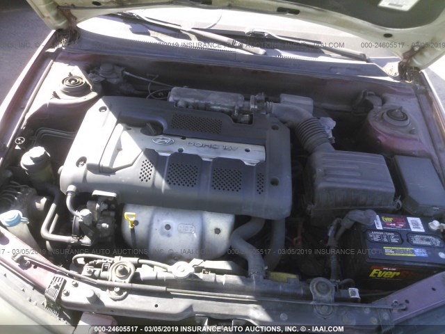 KMHDN55D32U037935 - 2002 HYUNDAI ELANTRA GLS/GT MAROON photo 10