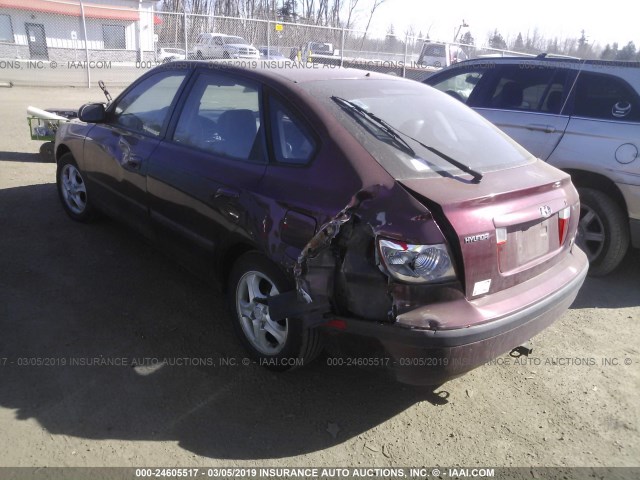 KMHDN55D32U037935 - 2002 HYUNDAI ELANTRA GLS/GT MAROON photo 3