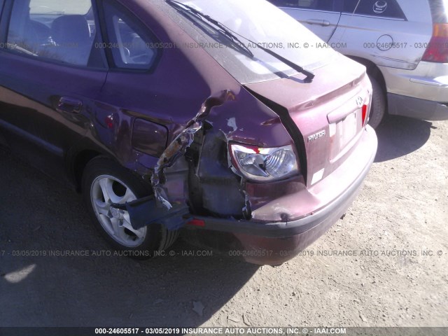 KMHDN55D32U037935 - 2002 HYUNDAI ELANTRA GLS/GT MAROON photo 6