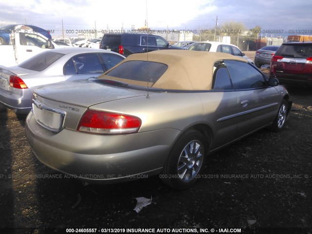 1C3EL65R14N120362 - 2004 CHRYSLER SEBRING LIMITED GOLD photo 4