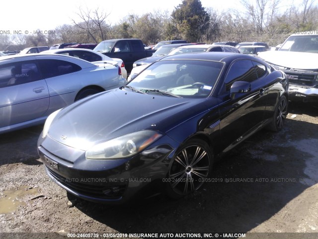 KMHHM66D07U248736 - 2007 HYUNDAI TIBURON GS BLACK photo 2