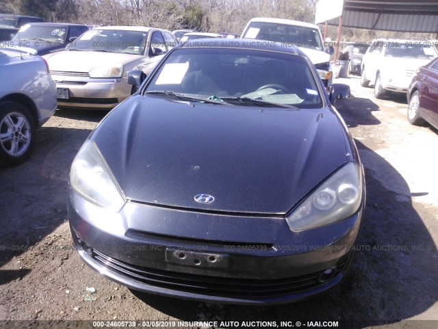 KMHHM66D07U248736 - 2007 HYUNDAI TIBURON GS BLACK photo 6