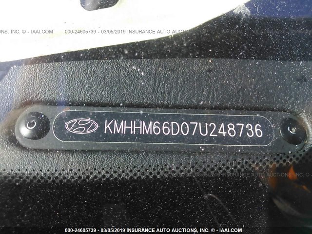 KMHHM66D07U248736 - 2007 HYUNDAI TIBURON GS BLACK photo 9