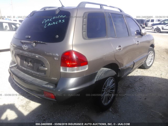 KM8SC73D16U049826 - 2006 HYUNDAI SANTA FE GLS/LIMITED BROWN photo 4