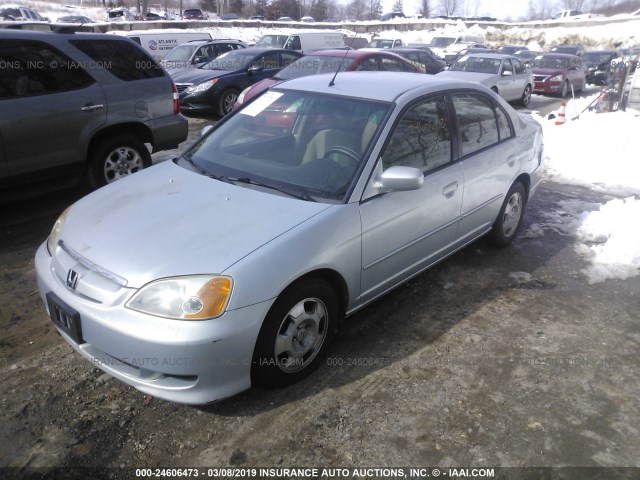 JHMES95693S011040 - 2003 HONDA CIVIC HYBRID Light Blue photo 2