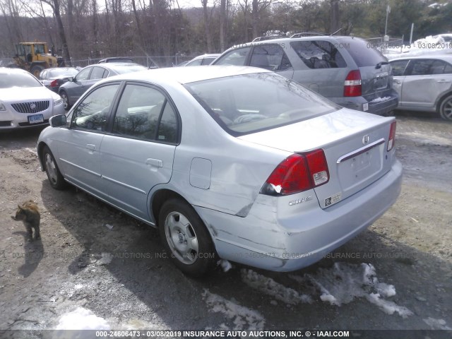 JHMES95693S011040 - 2003 HONDA CIVIC HYBRID Light Blue photo 3