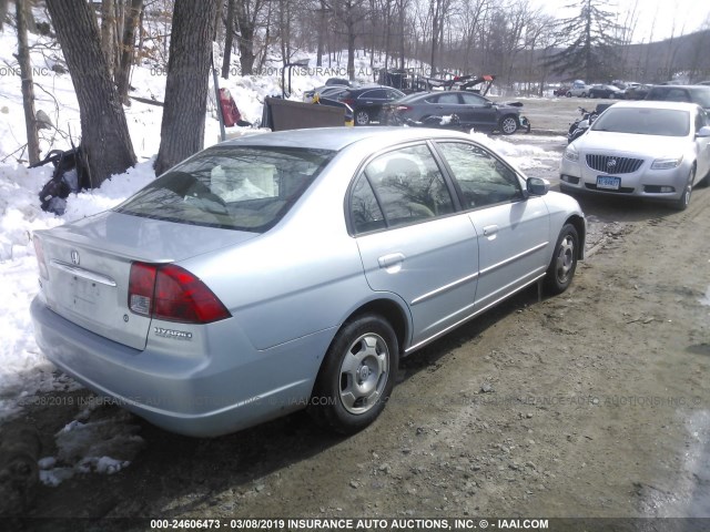 JHMES95693S011040 - 2003 HONDA CIVIC HYBRID Light Blue photo 4