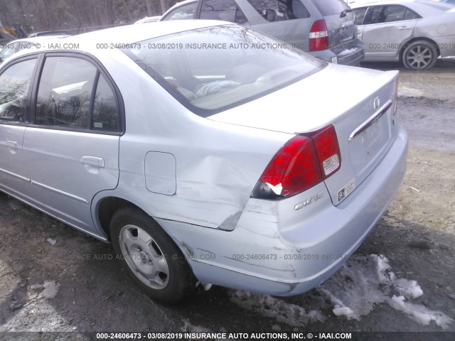 JHMES95693S011040 - 2003 HONDA CIVIC HYBRID Light Blue photo 6