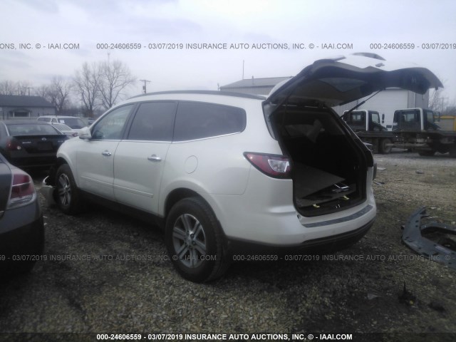 1GNKRHKD7FJ279681 - 2015 CHEVROLET TRAVERSE LT WHITE photo 3