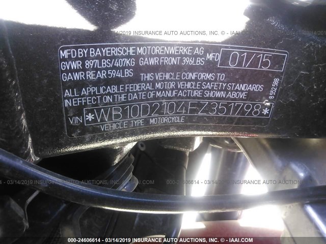 WB10D2104FZ351798 - 2015 BMW S 1000 RR RED photo 10