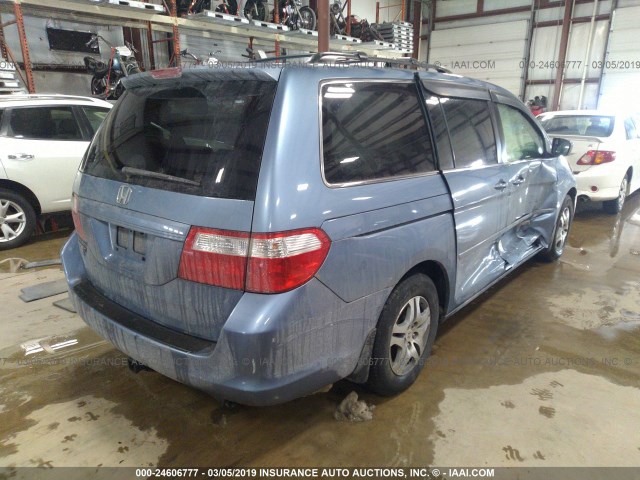 5FNRL38647B033569 - 2007 HONDA ODYSSEY EXL BLUE photo 4