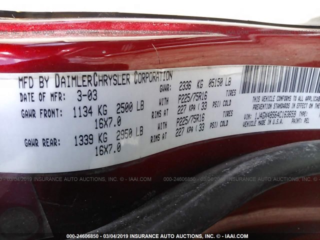 1J4GX48S64C163659 - 2004 JEEP GRAND CHEROKEE LAREDO/COLUMBIA/FREEDOM 红色 照片 9