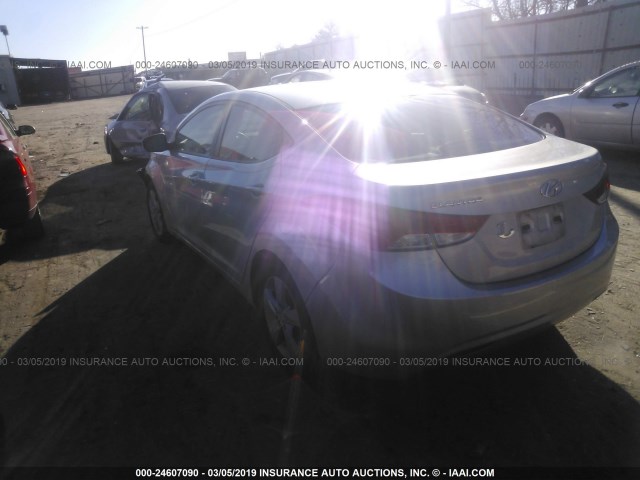 KMHDH4AE9DU999871 - 2013 HYUNDAI ELANTRA GLS/LIMITED SILVER photo 3