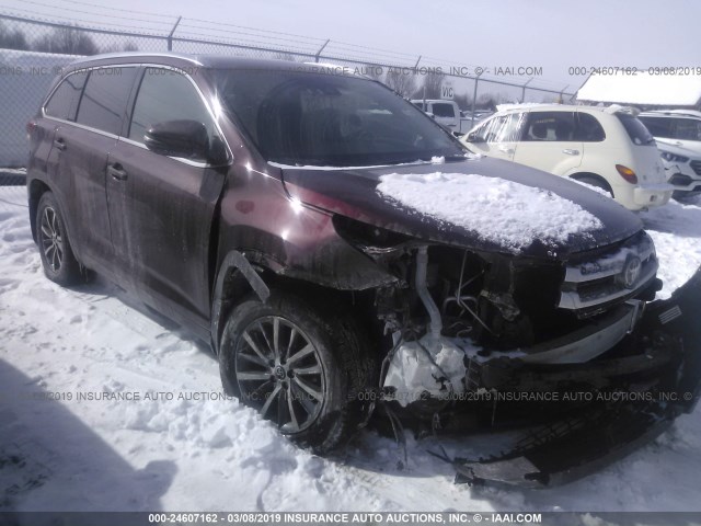 5TDJZRFH8HS358368 - 2017 TOYOTA HIGHLANDER SE/XLE MAROON photo 1