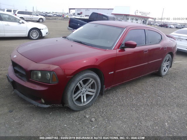 2B3KA53H06H400943 - 2006 DODGE CHARGER R/T RED photo 2