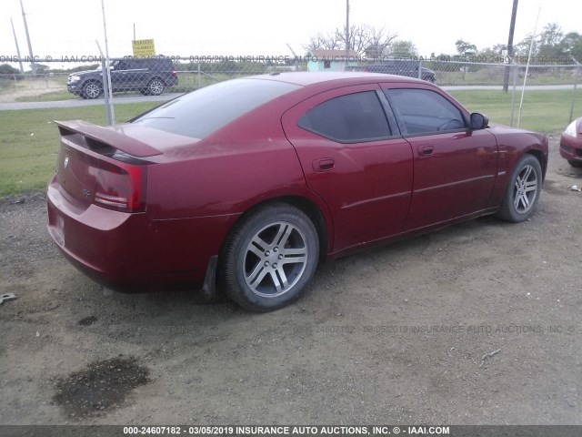 2B3KA53H06H400943 - 2006 DODGE CHARGER R/T RED photo 4