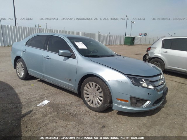 3FADP0L31AR298374 - 2010 FORD FUSION HYBRID BLUE photo 1