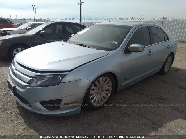 3FADP0L31AR298374 - 2010 FORD FUSION HYBRID BLUE photo 2