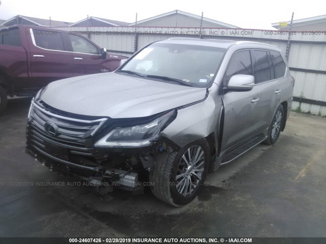 JTJHY7AXXH4232476 - 2017 LEXUS LX 570 SILVER photo 2