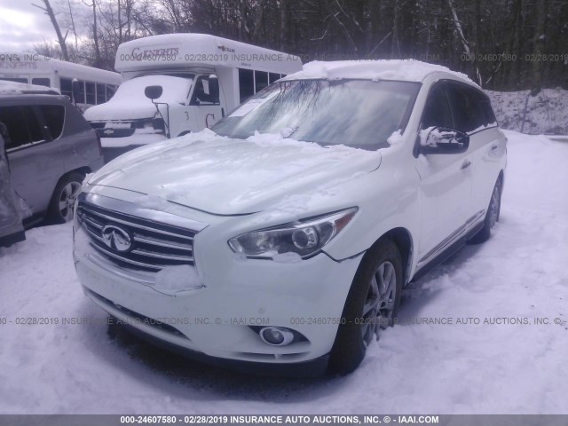 5N1AL0MM2DC303225 - 2013 INFINITI JX35 WHITE photo 2