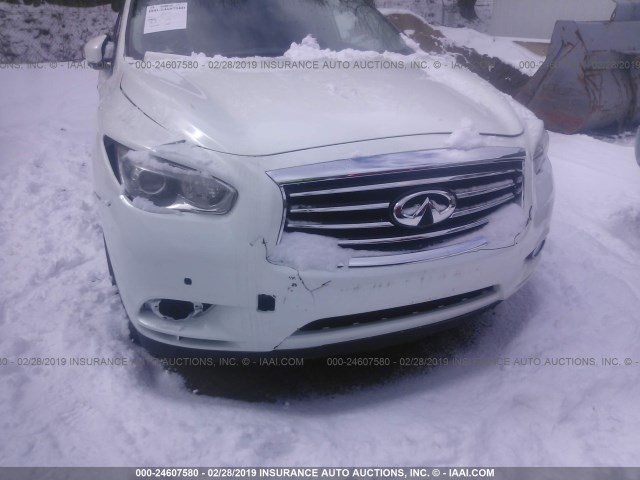 5N1AL0MM2DC303225 - 2013 INFINITI JX35 WHITE photo 6