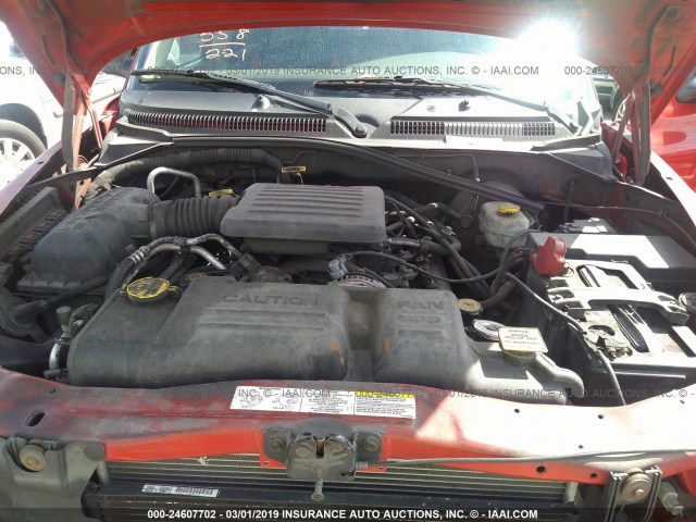 1D4HR38NX3F620823 - 2003 DODGE DURANGO SPORT RED photo 10