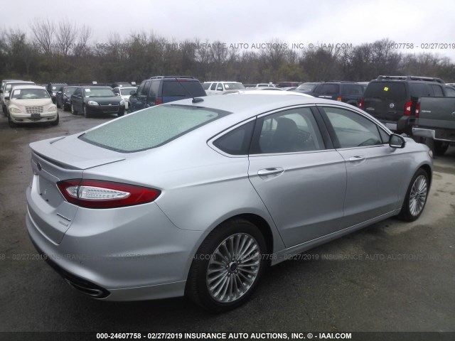 3FA6P0K94GR218072 - 2016 FORD FUSION TITANIUM SILVER photo 4