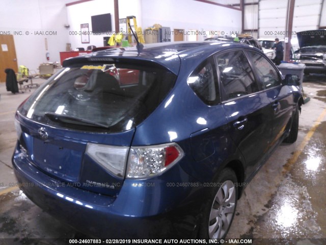 JF1GH6A69BH804580 - 2011 SUBARU IMPREZA 2.5I BLUE photo 4