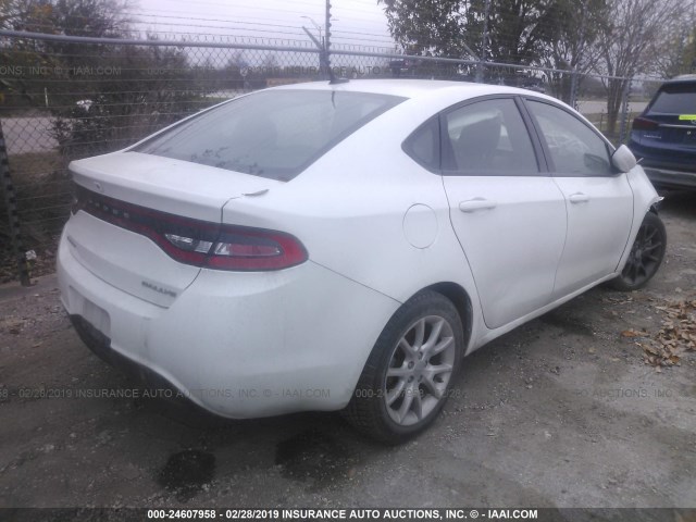 1C3CDFBA9DD204762 - 2013 DODGE DART SXT WHITE photo 4