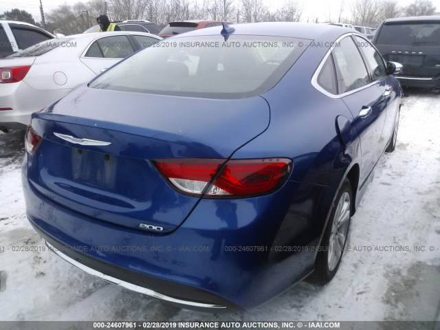 1C3CCCAB9FN588972 - 2015 CHRYSLER 200 LIMITED BLUE photo 4