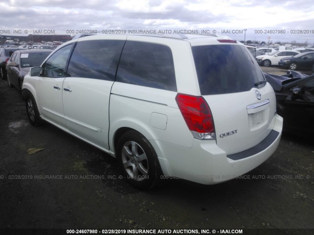 5N1BV28UX7N138778 - 2007 NISSAN QUEST S/SE/SL WHITE photo 3