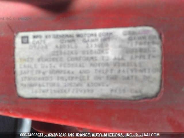 1G2WP14W1KF219399 - 1989 PONTIAC GRAND PRIX SE RED photo 8
