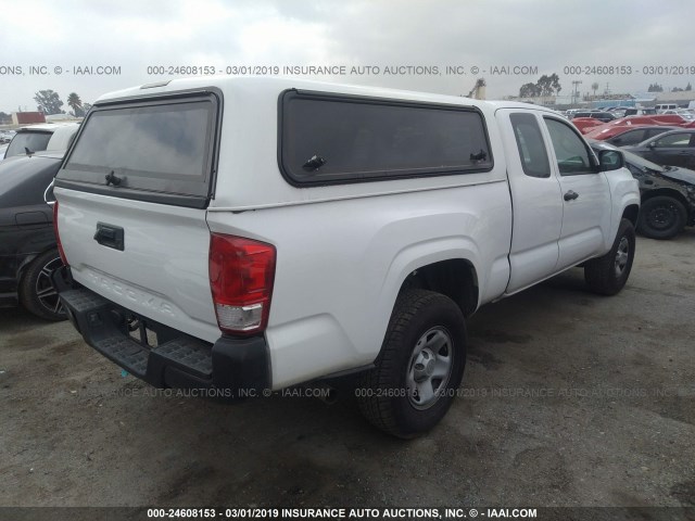 5TFRX5GN6GX061422 - 2016 TOYOTA TACOMA ACCESS CAB/SR/SR5 WHITE photo 4