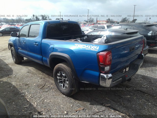 3TMDZ5BN0JM036346 - 2018 TOYOTA TACOMA DBL CAB/SR5/TRD SPORT/OR BLUE photo 3