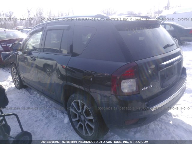 1C4NJDCBXED651403 - 2014 JEEP COMPASS LIMITED BLACK photo 3