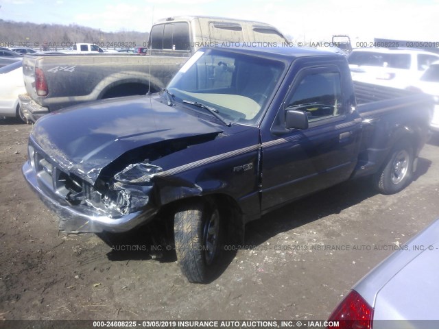 1FTYR10C5YPA49528 - 2000 FORD RANGER BLUE photo 2