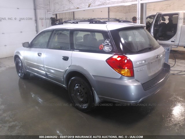 4S4BP61CX67335245 - 2006 SUBARU LEGACY OUTBACK 2.5I SILVER photo 3